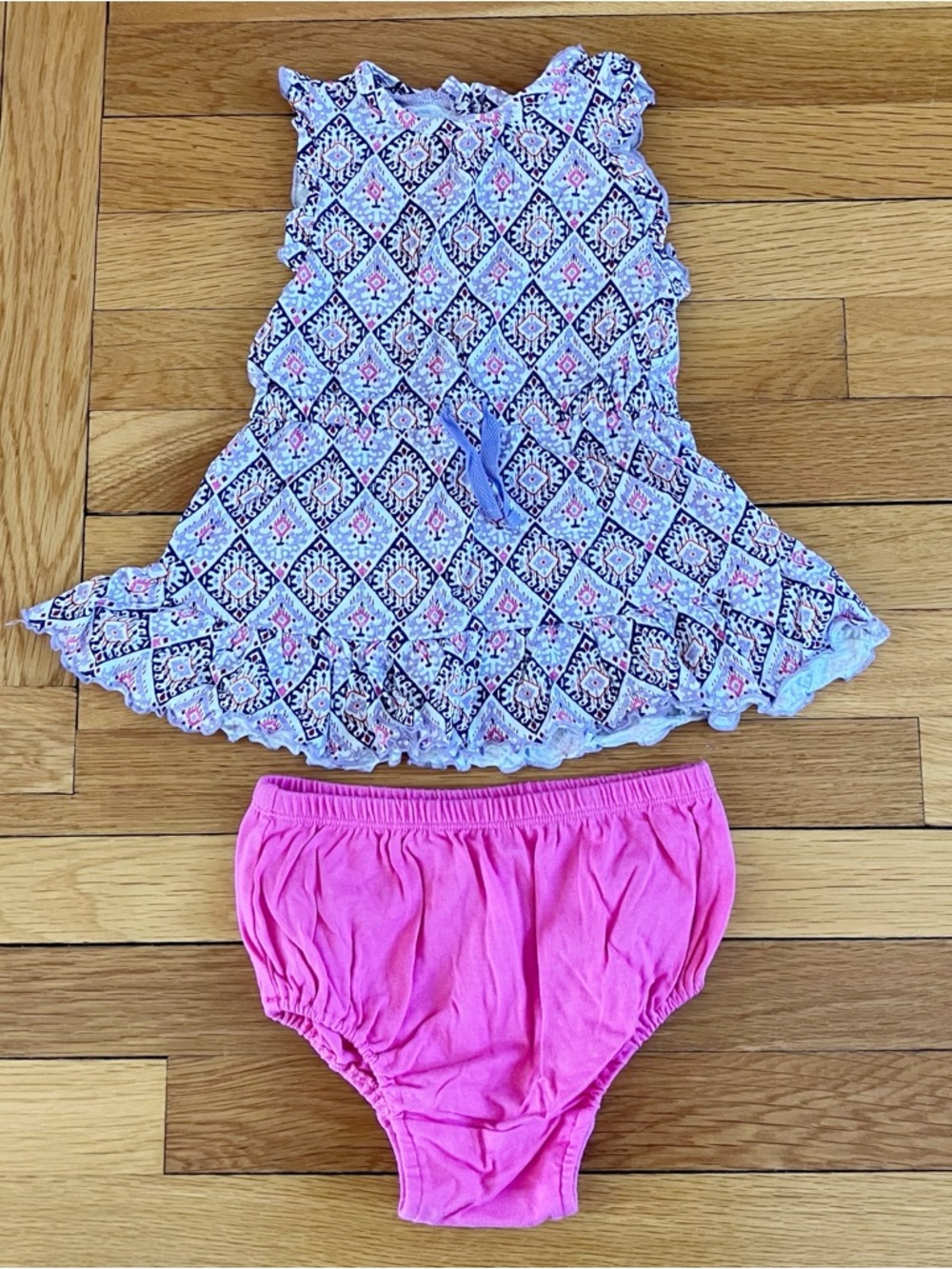 Splendid Pink Purple Tribal Print Summer Outfit Playset Two Piece Set 18-24